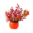 thumbnail image 4 of Baoblaze Chinese New Year Decoration Artificial Flower Bouquet Fake Flower Blessing Bucket Chinese Spring Festival Gift for Home Party Persimmon, 4 of 8