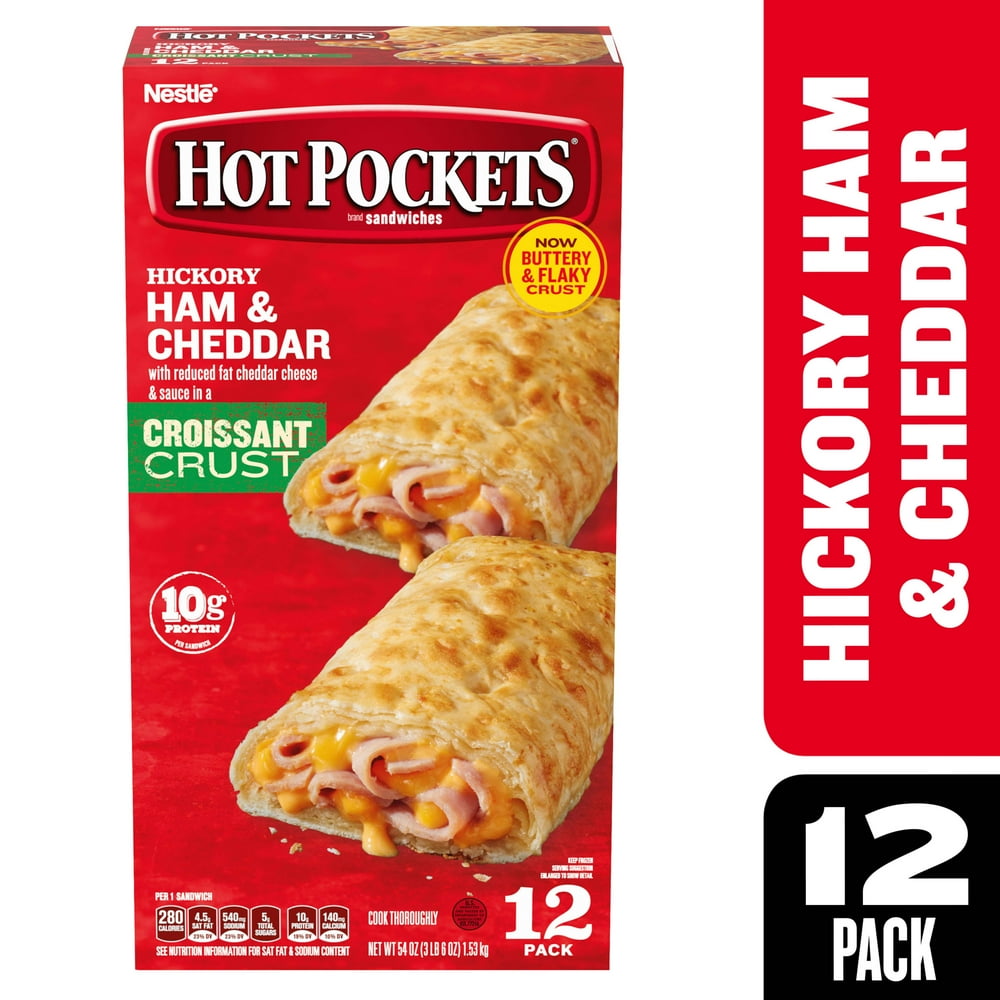 Hot Pockets Hickory Ham & Cheddar Croissant Crust Frozen Snacks 54 oz