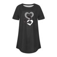 thumbnail image 3 of FAIWAD Tunique à Manches Courtes pour Femmes Col Rond Blouses Amples T-shirts Graphiques Cœur Mignon, 3 of 3