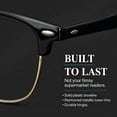 thumbnail image 5 of In Style Eyes Sellecks Adult Unisex Reading Glasses, High Magnification Retro Single Vision Plastic Browline, Black, 7.0x, 5 of 9