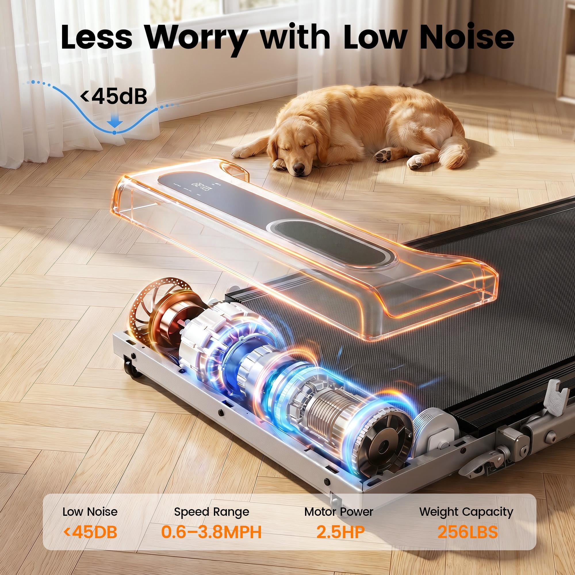 ASoopher Foldable Walking Pad Treadmill with Incline and Handle Bar, Small Portable Under Desk Treadmill, for Home and Office, 0.6-3.8 MPH, Silver