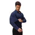 thumbnail image 5 of Youclos Men’s Solid Long Sleeve Button‑Up Dress Shirt, Stretch Wrinkle Resistant Slim Fit Shirt, 5 of 8