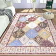 thumbnail image 2 of Wondo Moroccan Vintage Trellis Area Rug - Machine Washable Non-Slip Low-Profile 4x6 Floor Carpet for Living Room, Bedroom, Dining Room, Office & Nursery, Brown, 2 of 9