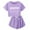 Purple, variant on Fshinging Outfits For Girls Summer Boys Soft Short Sleeve Shirt Top Blouse And Shorts Casual 2 Piece Set Clothes Sets Size 6-7 Years