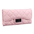 thumbnail image 2 of Cartera larga Nikou con estampado de cuadros rosa de PU gran capacidad multifuncional, 2 of 15