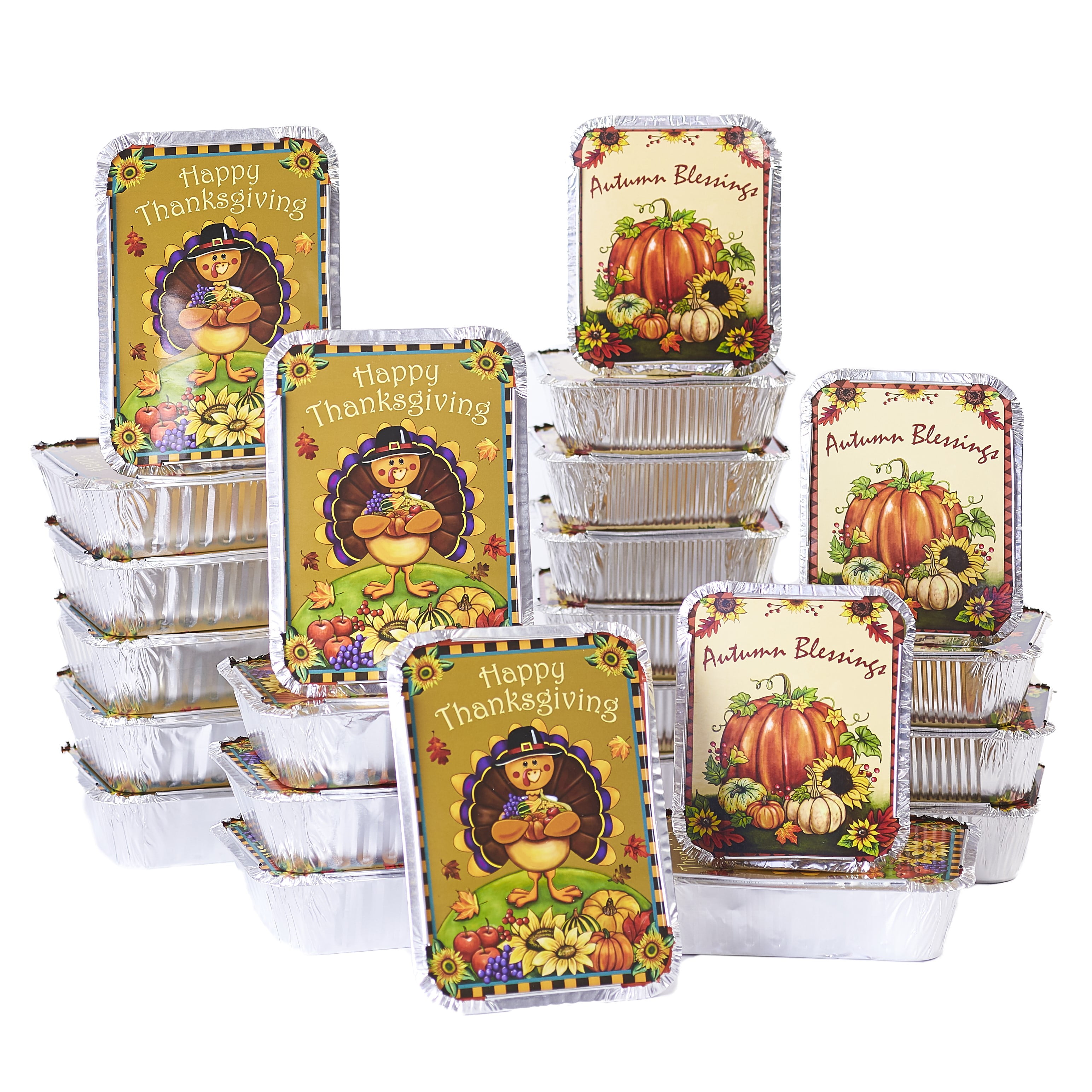 Aluminum Food Containers for Thanksgiving, Halloween, Autumn Set of