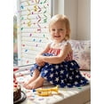 thumbnail image 6 of BemeyourBBs Toddler Baby Girl 4th of July Dress Outfit Little Baby Girl Patriot Independence Day Clothes Summer Smocked Dress Sleeveless Bow Shoulder Red White Blue Stars Stripes Party Holiday Dress, 6 of 9