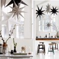thumbnail image 6 of MINKUROW 3 Pieces 9 Pointed Paper Star Lanterns 12 Inch Hanging Lampshade for LED Light Wedding Birthday Party Decor,Silver, 6 of 7