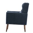 thumbnail image 5 of Modern Accent Chair Upholstered Living Room Chairs with Tapered Wooden Legs and Waist Pillow, Comfy Chenille Armchair Reading Chair for Living Room Bedroom Office (Dark Blue), 5 of 7