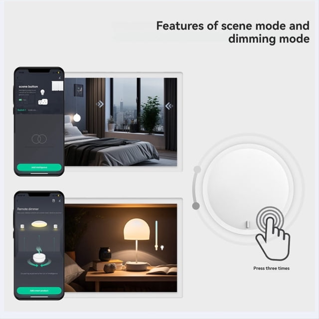 Smart Knob Switch Tuya ZigBee Wireless Button for Home Automation, Scene Creation Via Smart Life App