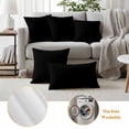 thumbnail image 6 of Black Outdoor Waterproof Pillow Covers, Solid Color Farmhouse Black Decorative Rectangle Throw Pillowcase Sofa Cushion Sham for Patio/Couch/Chair, 20"x12" 2 Pack, 6 of 8
