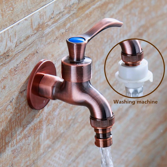 Grifo de Montaje en Pared para Exteriores, Grifo para Jardín, Grifo para , Grifo para Piscina, Fregadero para Lavandería, Grifo Bronce rojo perfecl Baño del grifo al aire libre