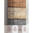 thumbnail image 6 of Farmhouse Haze Blue Brown Sheer Curtains 84 Inch Length 2 Panels Set, Vintage Wooden Striped Voile Window Treatment Rod Pocket Curtains Sheers Drapes for Bedroom/Living Room/Kitchen 52"x84"x2, 6 of 7