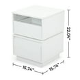 thumbnail image 2 of Jaxpety Rotatable Nightstand with 2 Drawers for Bedroom Closet, Living Room College Dorm,White, 2 of 9