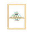 thumbnail image 1 of Tailandia edificio Templo lugar * wordcloud Cuadro de madera decorativa marco de casa A4, 1 of 3