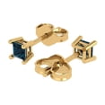 thumbnail image 2 of Clara Pucci 0.5Ct Natural London Blue Topaz Princess Cut VVS1 Push Back Stud 18k Solid hypoallergenic Gold Designer Earrings For December, 2 of 7
