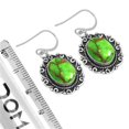 thumbnail image 3 of 925 Sterling Silver Women Jewelry Copper Green Turquoise Earring, 3 of 5