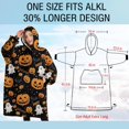 thumbnail image 4 of Oversized Wearable Blanket Hoodie,Happy Halloween Pumpkin Pattern Sherpa Blanket Hoodie with Super Pockets,Super Warm Fuzzy Pullover for Women & Men, 4 of 6