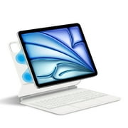 AJIUYU Magic keyboard for iPad Air 11 Inch M2 2024 Air 5th 4th generation 10.9" Backlight TrackPad Smart Keyboards Cover Magnetic Case Folio 2018-2022 iPad Pro 11" White