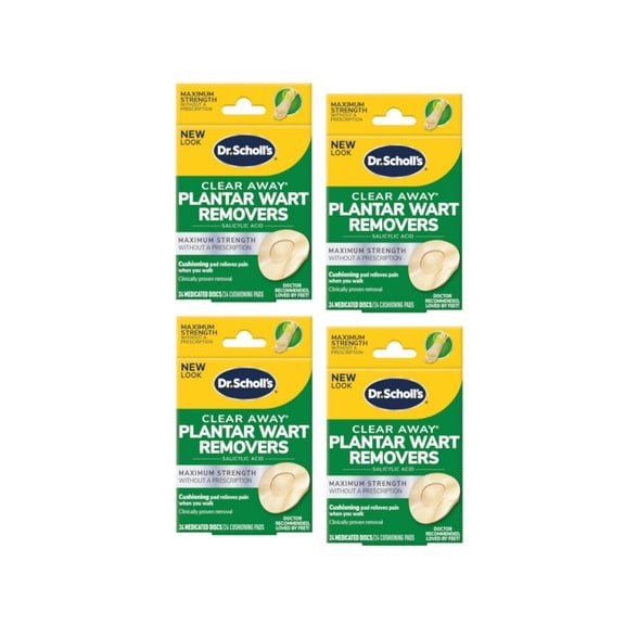 Dr Scholl's Clear Away Plantar Wart Removers, 1 CT (Pack of 4)