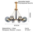 thumbnail image 1 of Nordic Postmodern LED Glass Chandelier Living Atmospheric Light Luxury Lamps Bedroom Hotel Shop Restaurant Bar Chandelier My Lux Decor Round, 1 of 9