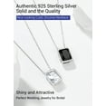 thumbnail image 6 of PROSTEEL 925 Sterling Silver Chain Necklaces Square Cut Cubic Zirconia Pendant Necklace for Women Black CZ Jewelry Valentine Mother Gift for Daughter Mom Wife, 6 of 8