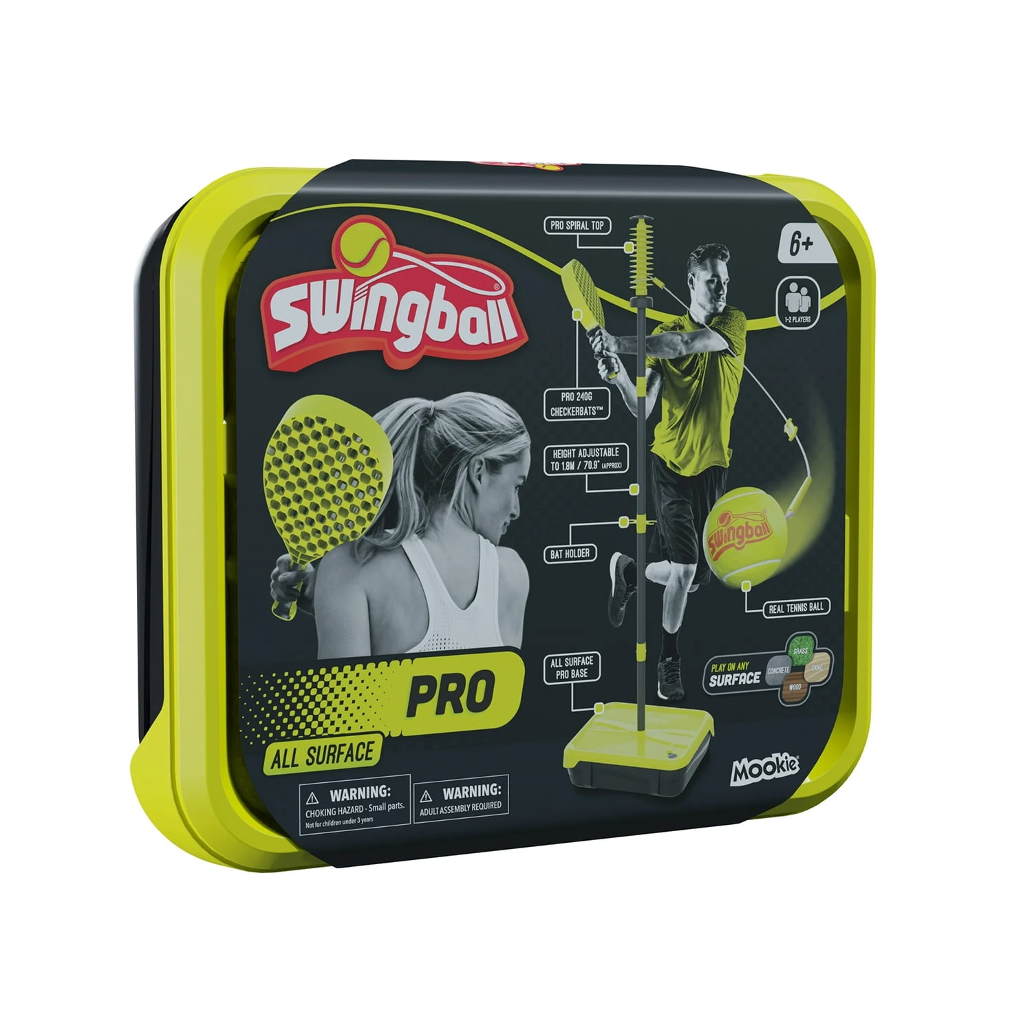 ムーキーMookieスイングボールPRO Mookie Pro All Surface Swingball - Self Practice Equipment, Black