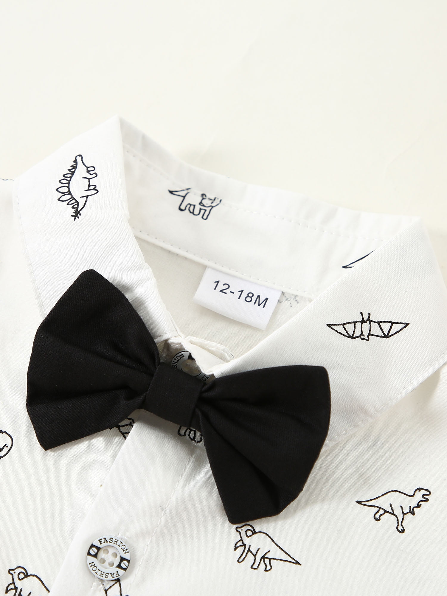 CARETOO Baby Boy Clothes Suits Toddler Gentleman Outfit Dress Shirt Suspender Pants Bowtie 3PCS 1-5T