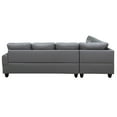 thumbnail image 3 of Hommoo Faux Leather L Shaped Sectional Couch and Sofa Set, Modern Living Room Furniture Set, Left Side, Dark Grey, 3 of 6