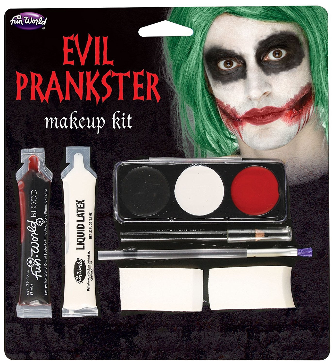 Halloween Evil Prankster/Joker Make Up Kit with Latex, Blood, Makeup ... Halloween Evil Prankster/Joker Make Up Kit with Latex, Blood, Makeup ...