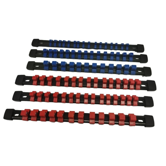 Necvior 6PC 360° Swivel ABS Socket Organizer Drive Socket Holder 1/4 3/8 1/2 Drive Socket Clip Rail Racks Premium Socket Holders