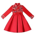 thumbnail image 2 of Toddler Baby Kids Girls Lunar Chinese New Year Tang Suit Thick Warm Princess Dresses Clothes, 2 of 5