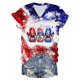 thumbnail image 2 of Fiudx Ofertas Relámpago Blusas Informales de Manga Corta con Cuello En V y Estampado a La Moda para Mujer, 2 of 5