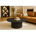 thumbnail image 3 of KOSSMAI Table Basse Ronde Moderne 39,37” avec Base à Piédestal, Table Centrale Profil Bas pour Salon Noir, 3 of 4