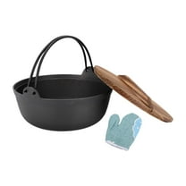 Almencla Cast Pot Shabu Shabu Pot Hanging Stew Soup Iron Hanging Pot