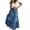 Dark Blue, variant on Women's High Waist Long Denim Skirt Button-Fly Tiered Ruffle Swing A-Line Jean Maxi Skirt with Pockets