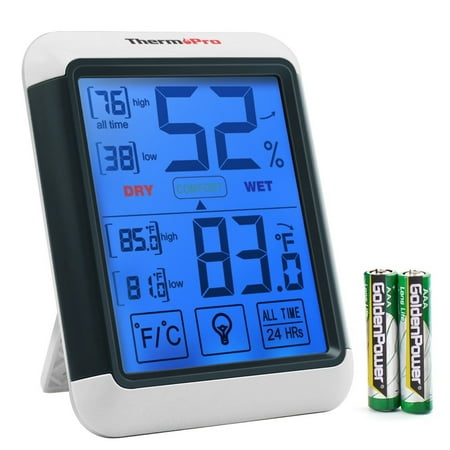 ThermoPro TP55 Temperature Humidity Monitor Indoor Thermometer Humidity Meter Digital Hygrometer with Jumbo Touchscreen &