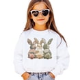 thumbnail image 2 of Camo 3 Easter Bunnies Sweatshirt for Women Teens & Kids Spring Family Matching Pullover White Sweatshirt Youth XS, 2 of 8