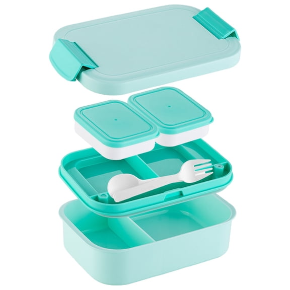 CSSJKYJ Stackable Bento Box for Three-Layer, Large Capacity 1900ml , Leak-Proof Lunchbox Containers with Utensil Set for Dining Out, Work, Picnic,S-chool(Green)