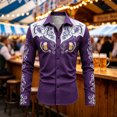 thumbnail image 5 of Purple Happy Gift Oktoberfest Button Shirts for Man Summer Fall Long Sleeve Collared High Neck Print Top T Shirt Blouse Mens 2026 Fashion XL, 5 of 5
