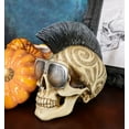 thumbnail image 6 of Celtic Tattoo Knotwork Mohawk Black Punk Haired Skull With Cool Shades Figurine, 6 of 7