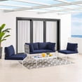 thumbnail image 2 of Modway Harmony 4-Piece Aluminum & Fabric Patio Seating Set in Navy/Gray, 2 of 12