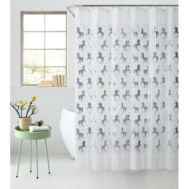 Unicorn Clear Peva Shower Curtain 70, Shower Curtain With Clear Panel