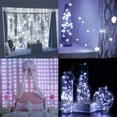 thumbnail image 2 of 100 LED Curtain String Lights, 9.9Ft x 3.3Ft Copper Wire Window Lights Waterproof 8 Modes & Remote, USB Powered Fairy Lights for Outdoor Indoor Bedroom Party Wedding Wall Decoration (Cool White), 2 of 8