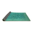 thumbnail image 2 of Ahgly Company Indoor Round Oriental Turquoise Blue Traditional Area Rugs, 5' Round, 2 of 4
