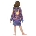 thumbnail image 7 of FORMRS Niños Bathrobe Unisex Hooded Robe Soft Plush Pajamas Sleepwear, Size 4-6T, Night Purple Road, 7 of 7