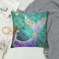 thumbnail image 2 of Fenyluxe Mermaid Unicorn Throw Pillow Cover  Decorative Square Soft Mermaid Tail Blue Pillow Cases Sofa Cushion Home Cartoon Pattern Living Room Decor with Zipper, 2 of 5