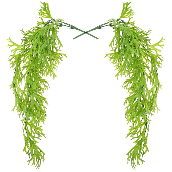 LEORX 2Pcs Lifelike Fern Decorations Plastic Green Wall Decor for Indoor Outdoor Use