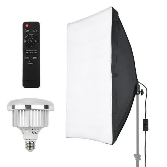 Kit de fotografía Studio Photography Light kit Softbox Lighting Set con 50x70cm Softbox + 45W 3200K-5600K Luz LED de temperatura bicolor + Control remoto para retrato de estudio Foto de producto Video Meterk Kit de fotografía