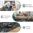 thumbnail image 6 of SUNDEREY 2'x6' Boho Floral Runners for Hallways, Washable Kitchen Runner Rug Non Skid, Soft 6ft Hallway Rug Ultra Thin Stain Resistant Carpet Runners for Bathroom Entryway, Black, 6 of 8